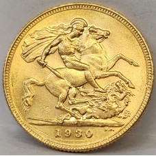 AUSTRALIA 1930 . ONE 1 SOVEREIGN . MELBOURNE . GOLD